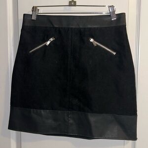 H&M faux suede & leather mini skirt